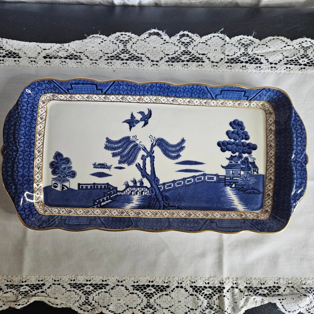 1981 Royal Doulton Majestic Collection Booths Real Old Willow Sandwich Tray